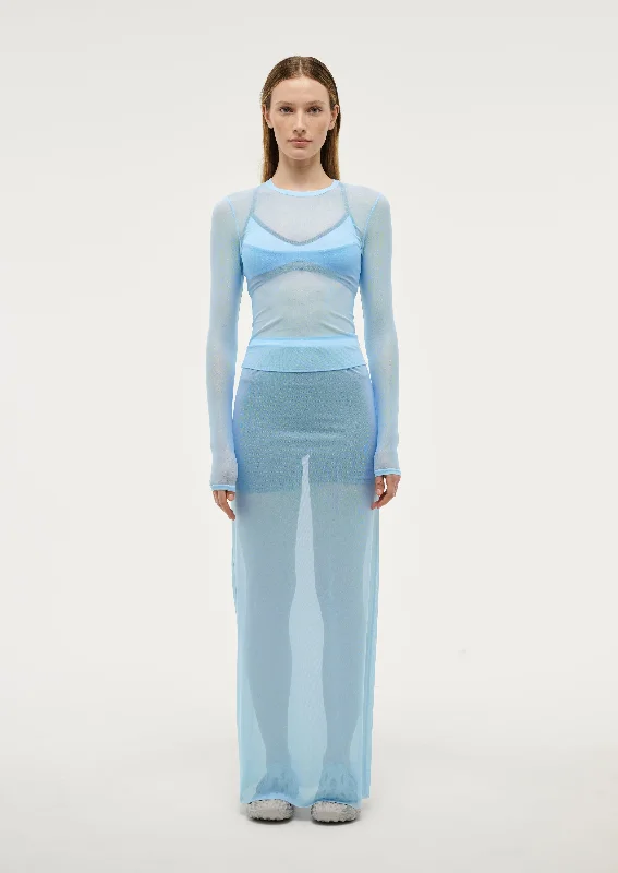 Amazing Value DISCOVERY MESH MIDI SKIRT IN SKY BLUE