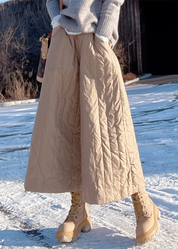 Reduced Prices Fine Khaki High Waist Thick Fine Cotton Filled Wide Leg Pants Winter