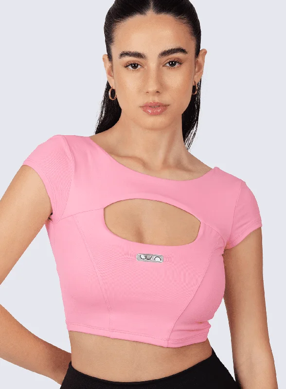 Weekend Deals That Dazzle CROP OPEN FRONT-PINK