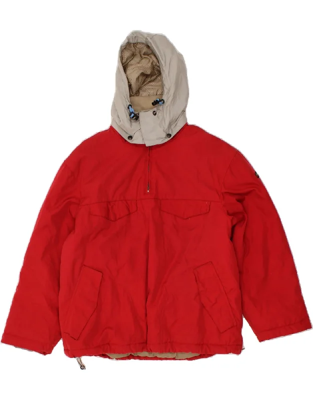 Limited Availability NAPAPIJRI Womens Hooded Windbreaker Jacket UK 6 XS Red Colourblock Nylon