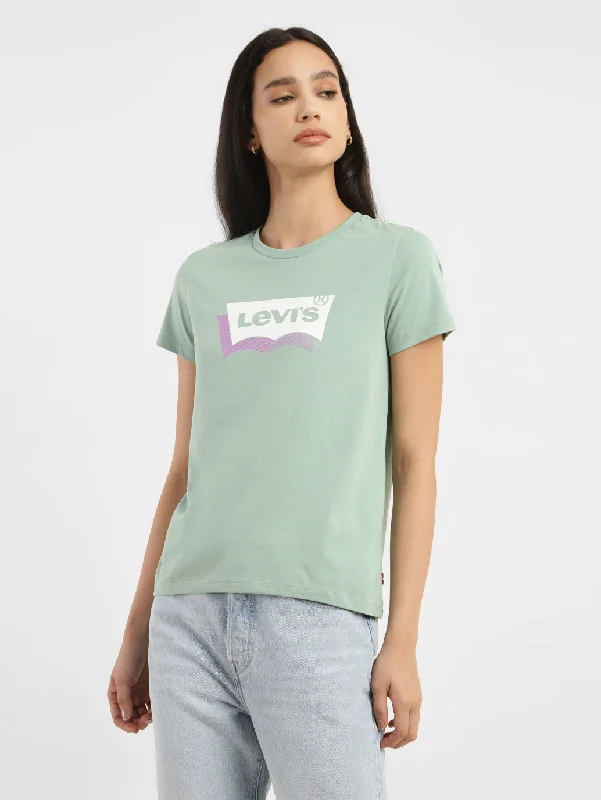 Weekend Offers That Amaze Women's Brand Logo Crew Neck T-shirt