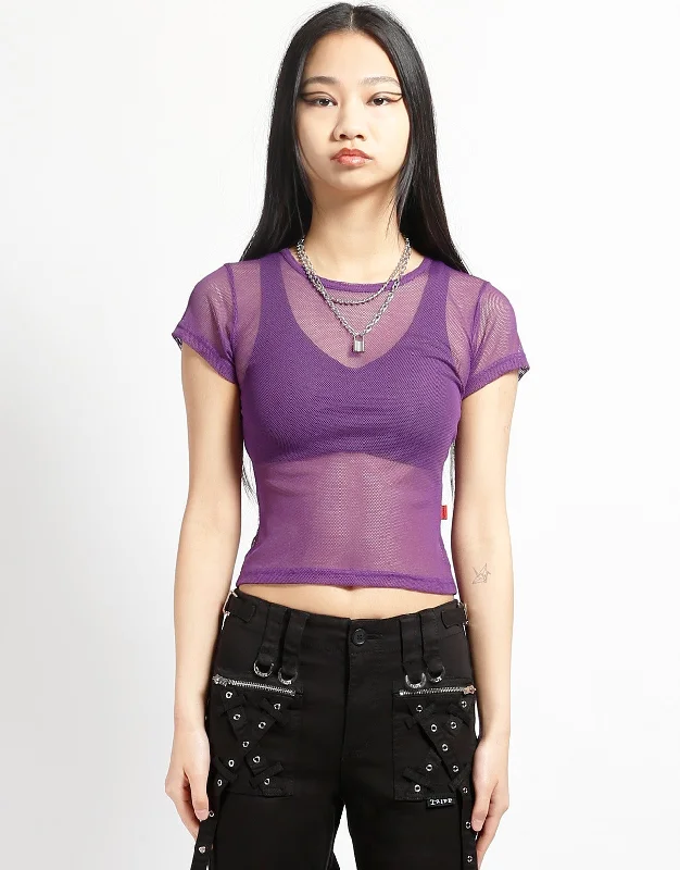 New Arrival BABY TEE FISHNET PURPLE