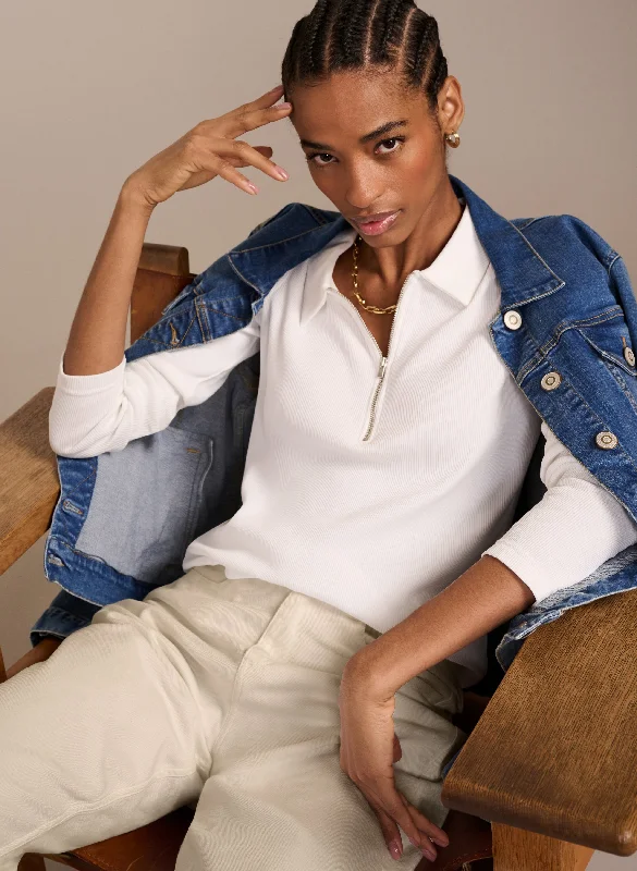 Amazing Value Organic Zip Collar Top