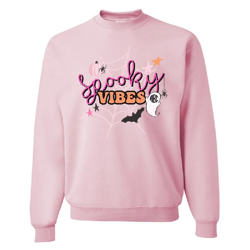 Quick Sale Monogrammed 'Spooky Vibes' Crewneck Sweatshirt
