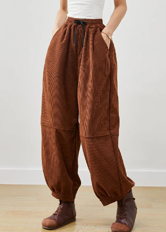 Now Available Women Coffee Oversized Corduroy Harem Pants Winter