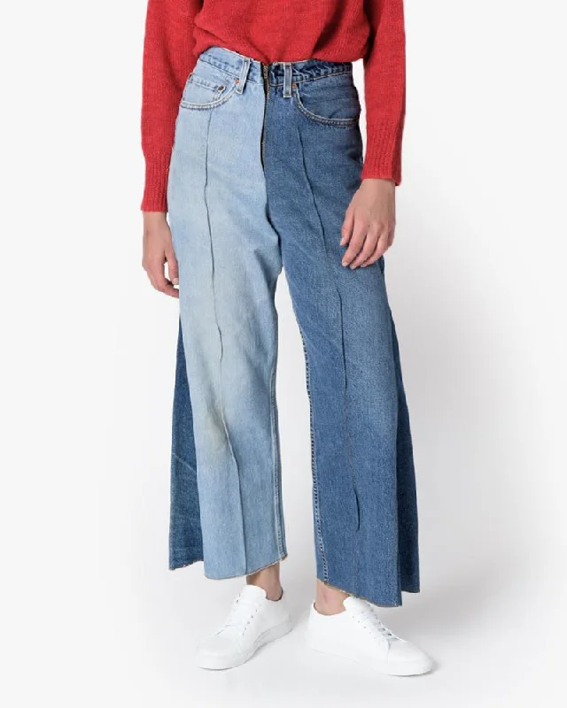 Customer Appreciation Sale Wide Denim Slack in Blue