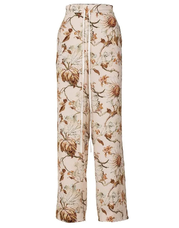 Stock Clearance Ivory Printed Palazzo Pant