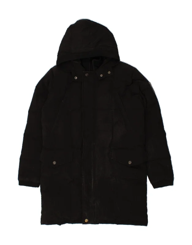 Super Savings BOMBOOGIE Womens Hooded Padded Coat UK 16 Large Black Polyester