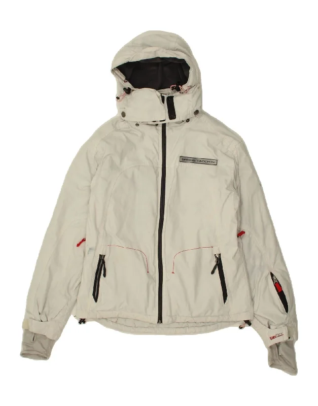 Markdowns SERGIO TACCHINI Womens Hooded Windbreaker Jacket UK 10 Small Off White