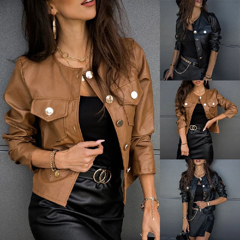 Great Bargains Ladies Pu Leather Jacket Faux Leather Coat