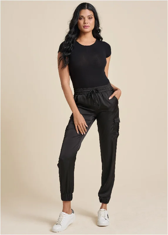 Extra Savings Cargo Jogger Pants  - Black