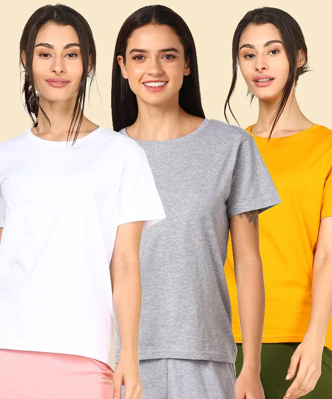 YEAR-End Clearance Young Trendz Womens Regular Fit Combo Solid Tshirt