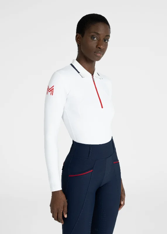 Weekend Deals That Dazzle Concept Long Sleeve Polo Shirt (White)