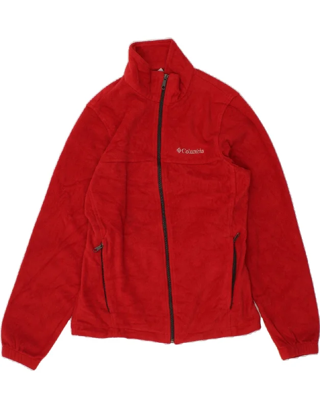 Stock Clearance COLUMBIA Womens Fleece Jacket UK 10 Small Red Polyester