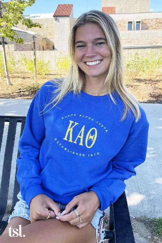 Weekend Discounts to Delight Kappa Alpha Theta Emblem Crewneck Sweatshirt