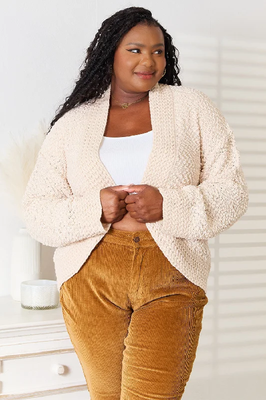 Make Your Weekend Count with Savings Double Take Open Front Long Sleeve Cardigan
