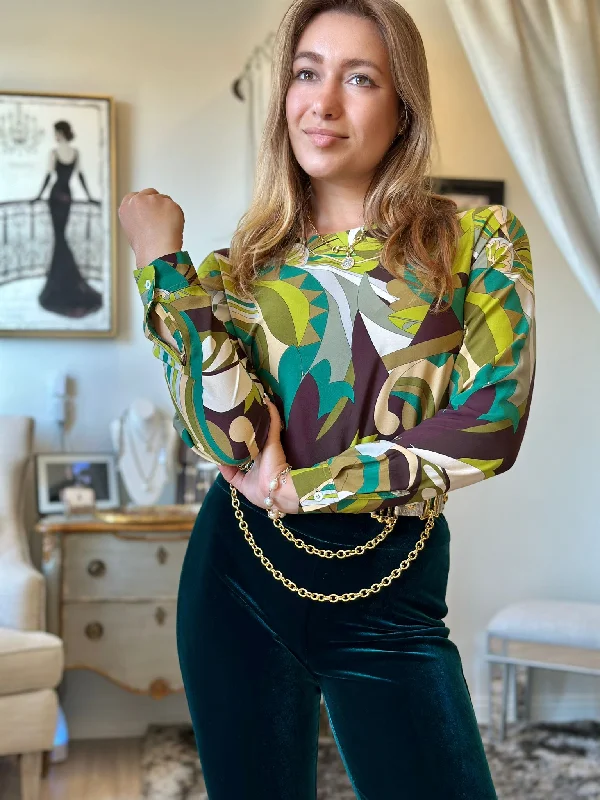Price Reduction VLT's By Valentina's Long Sleeve Round Collar Blouse