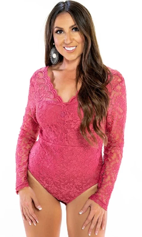 Instant Savings Rose Lace Bodysuit (Large)