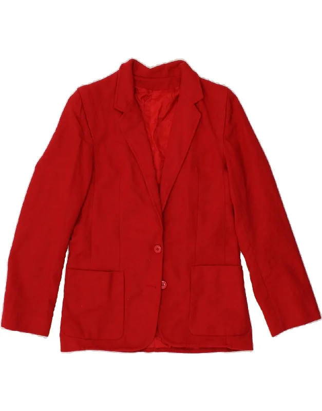 The Best Prices MICHAEL GALL  Womens 2 Button Blazer Jacket UK 12 Medium  Red Wool