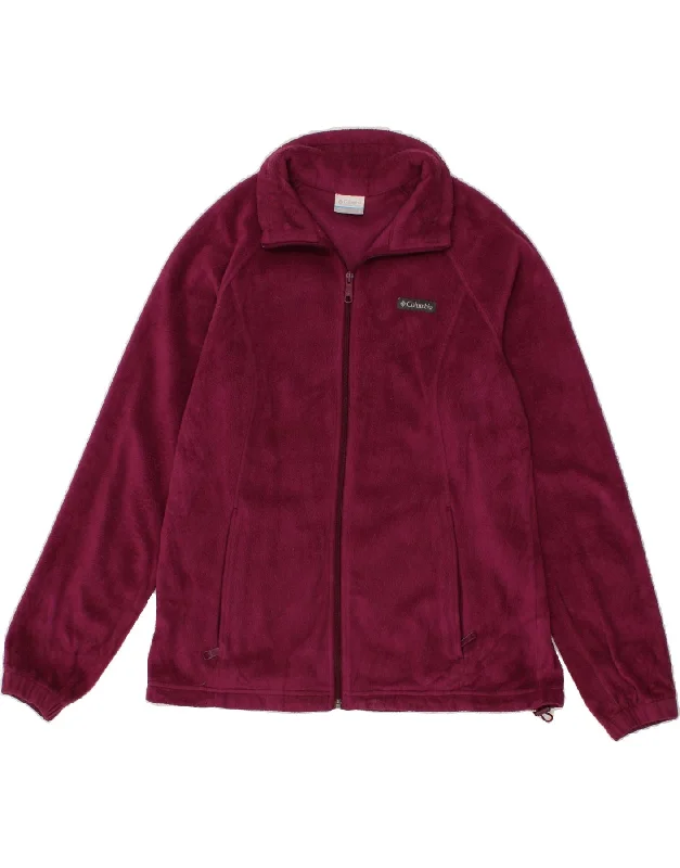 Final Markdown COLUMBIA Womens Fleece Jacket UK 16 Large Purple Polyester