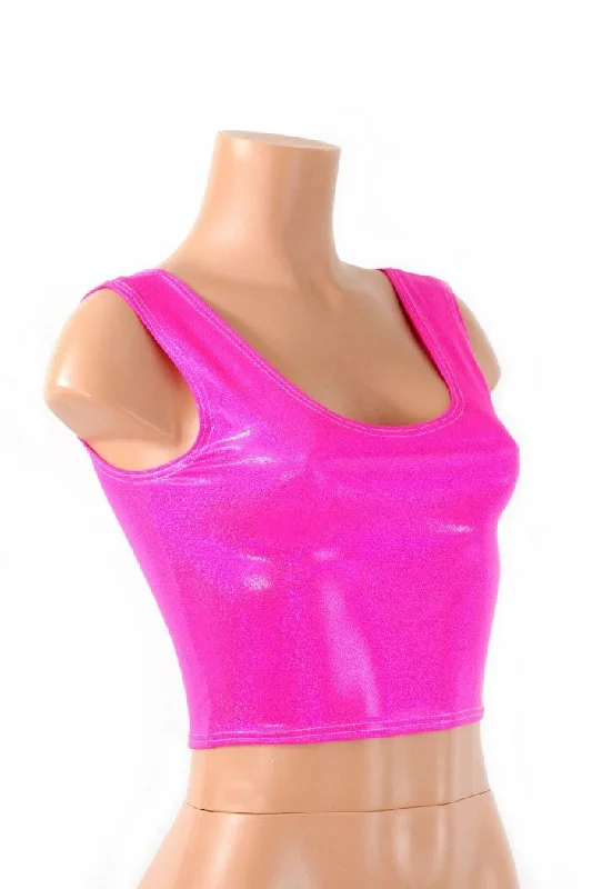 Final Clearance Pink Sparkly Jewel Crop Tank