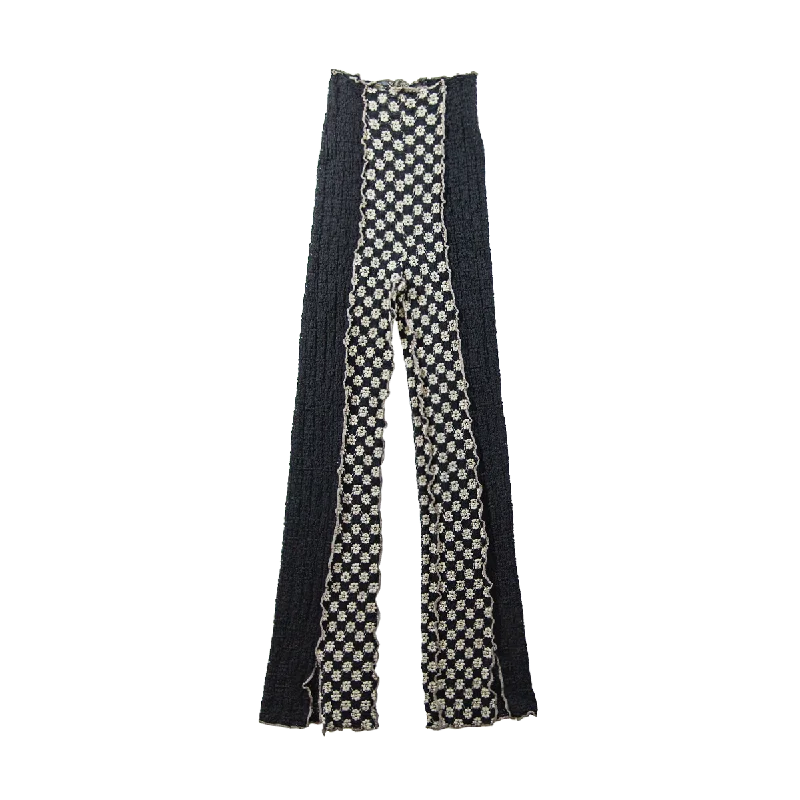 Weekend Discounts to Delight Shirring leggings / Beige Black x Black