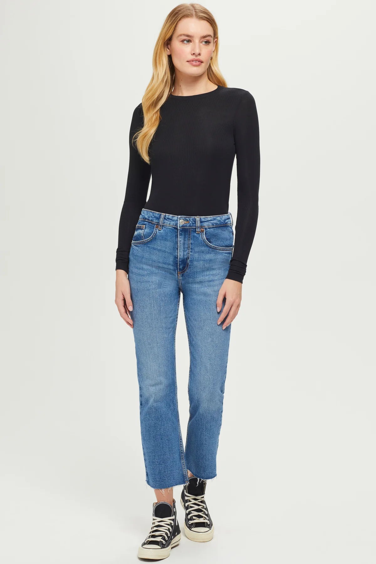 Value Pack Ribbed Long Sleeve Tee in Black