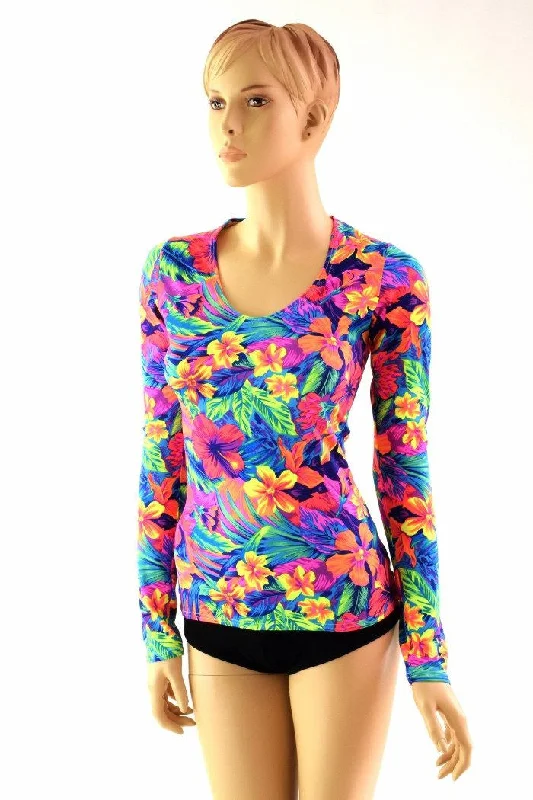 Weekend Bargains to Love Tahitian Floral Longsleeve Top