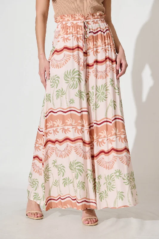 Weekend Deal Mariah Pant In Beige Multi Print