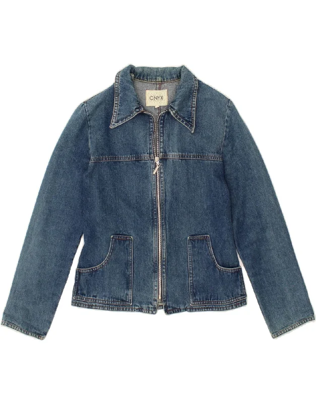 Exclusive Savings ONYX Womens Denim Jacket IT 42 Medium Blue Cotton