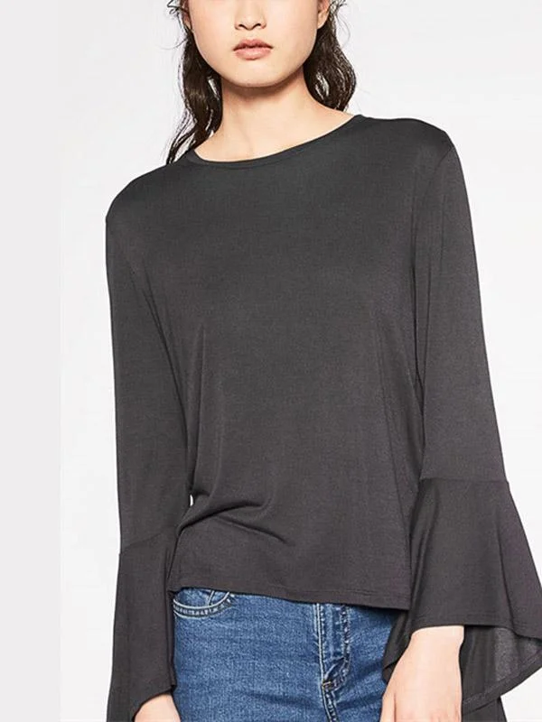 Online Exclusive Custom Round Neck Long Sleeve Grey T-Shirts