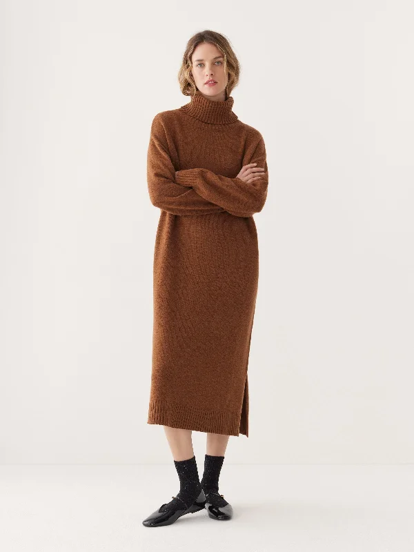 Weekend Deals That Dazzle The Turtleneck Sweater Dress in Caramel