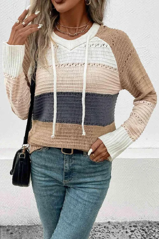 The Best Deal Color Block Drawstring Hoodie