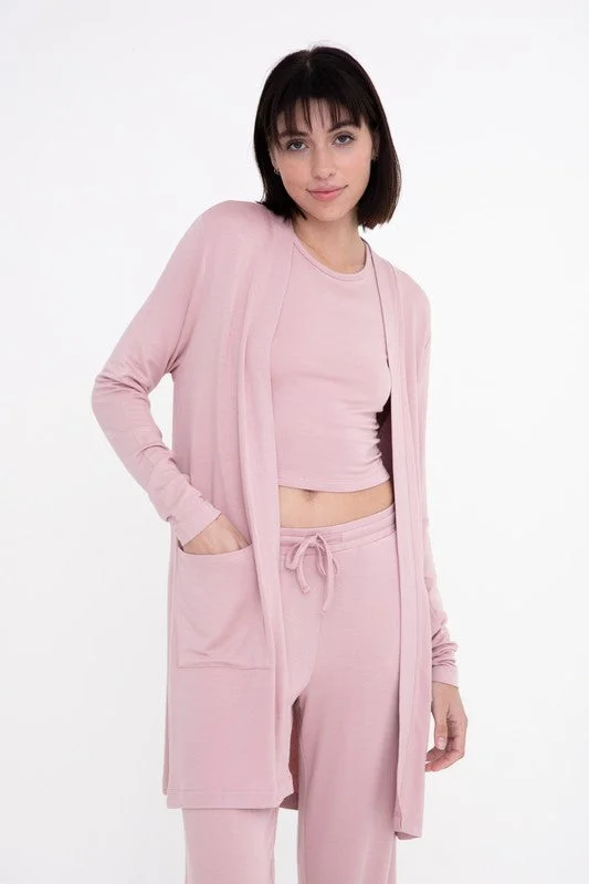 Weekend Discounts to Savor Lounge Open-Front Terry Cardigan