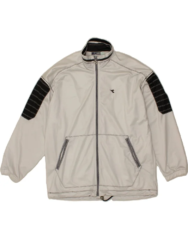 Bonus Savings DIADORA Womens Windbreaker Jacket UK 16 Large Grey Colourblock Polyester Bonus Savings DIADORA Womens Windbreaker Jacket UK 16 Large Grey Colourblock Polyester
