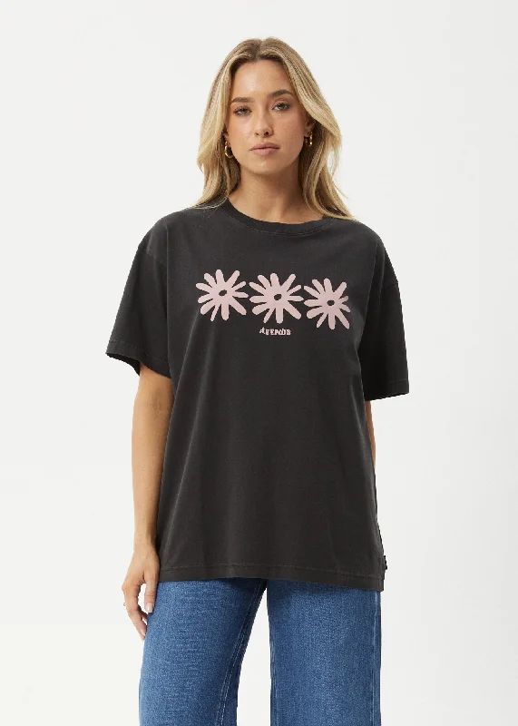 Shop and Save AFENDS Womens Adi - Oversized Tee - Stone Black