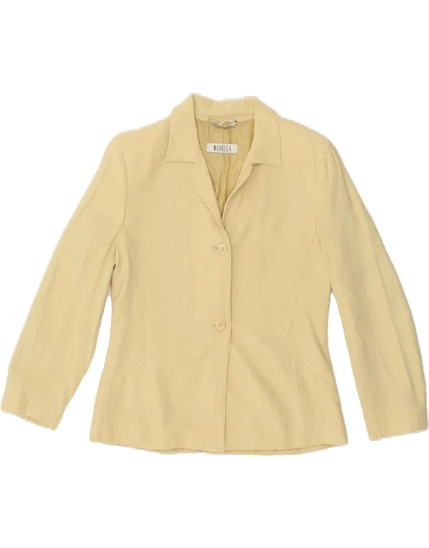Cash Savings MARELLA Womens 2 Button Blazer Jacket UK 14 Large Beige Viscose