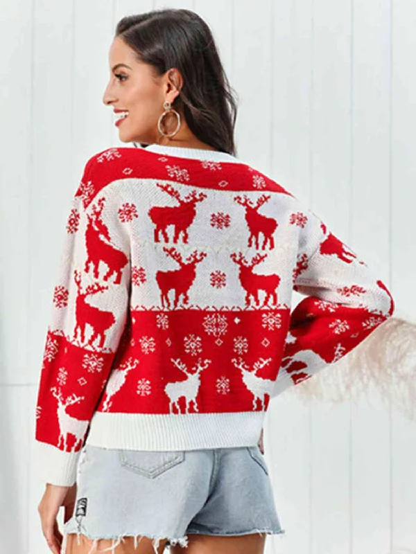 Year-End Sale Reindeer Round Neck Sweater