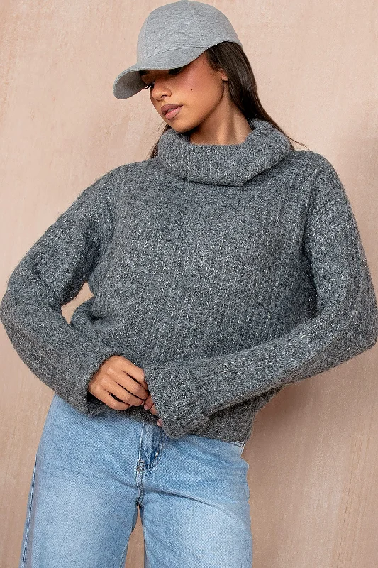 Value Deals Dina Grey Chunky Knit Jumper