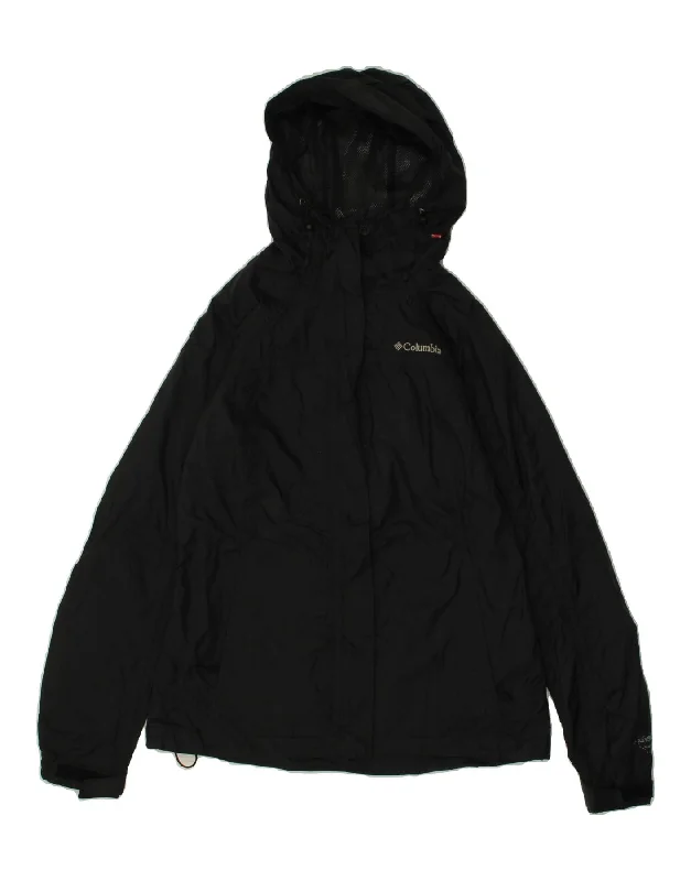 Low Prices COLUMBIA Womens Hooded Rain Jacket UK 10 Small Black Nylon