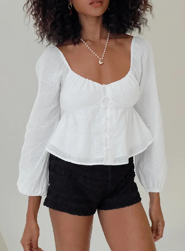 Weekend Special Maxime Long Sleeve Top White