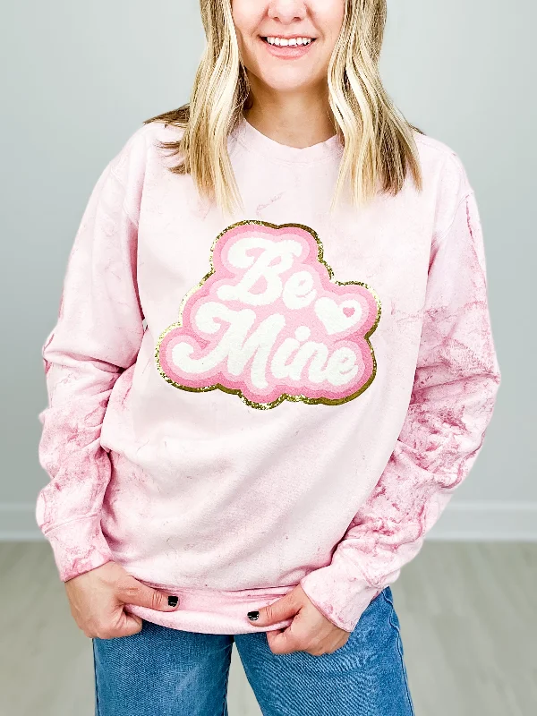 Huge Discounts Be Mine Chenille Patch Sweatshirt