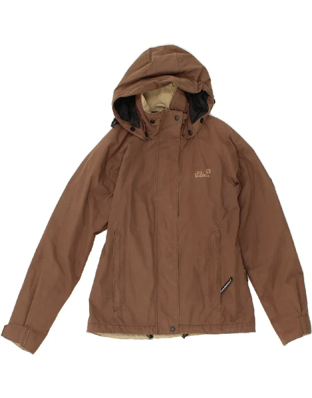 Final Offer JACK WOLFSKIN Womens Hooded Windbreaker Jacket UK 12 Medium  Brown