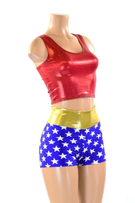 Exclusive Offers Super Hero Crop & High Waist Shorts