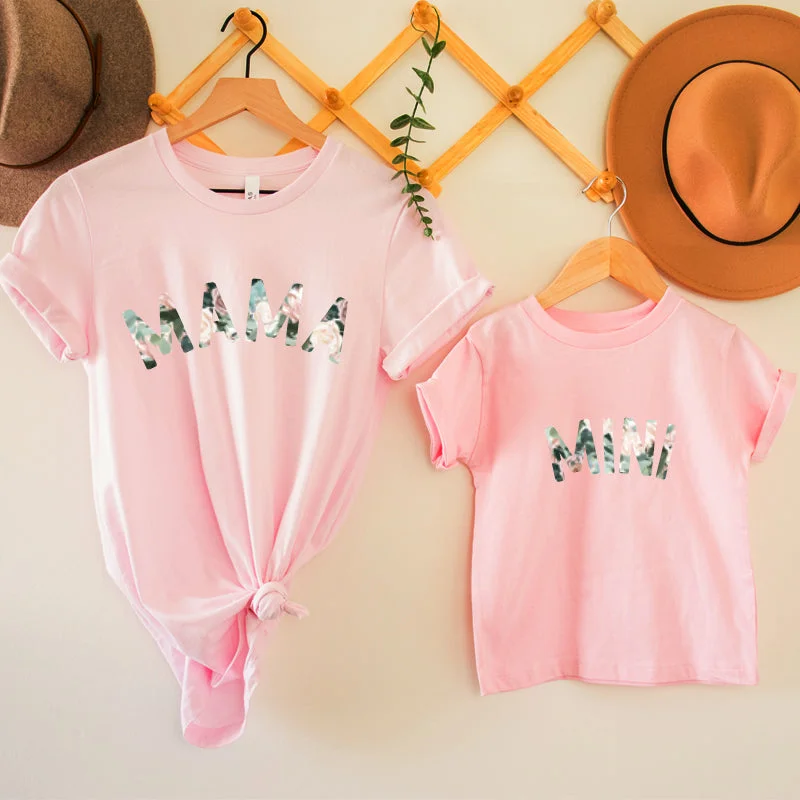 Savings Galore Mama & Mini Floral Matching Light Pink T-Shirts