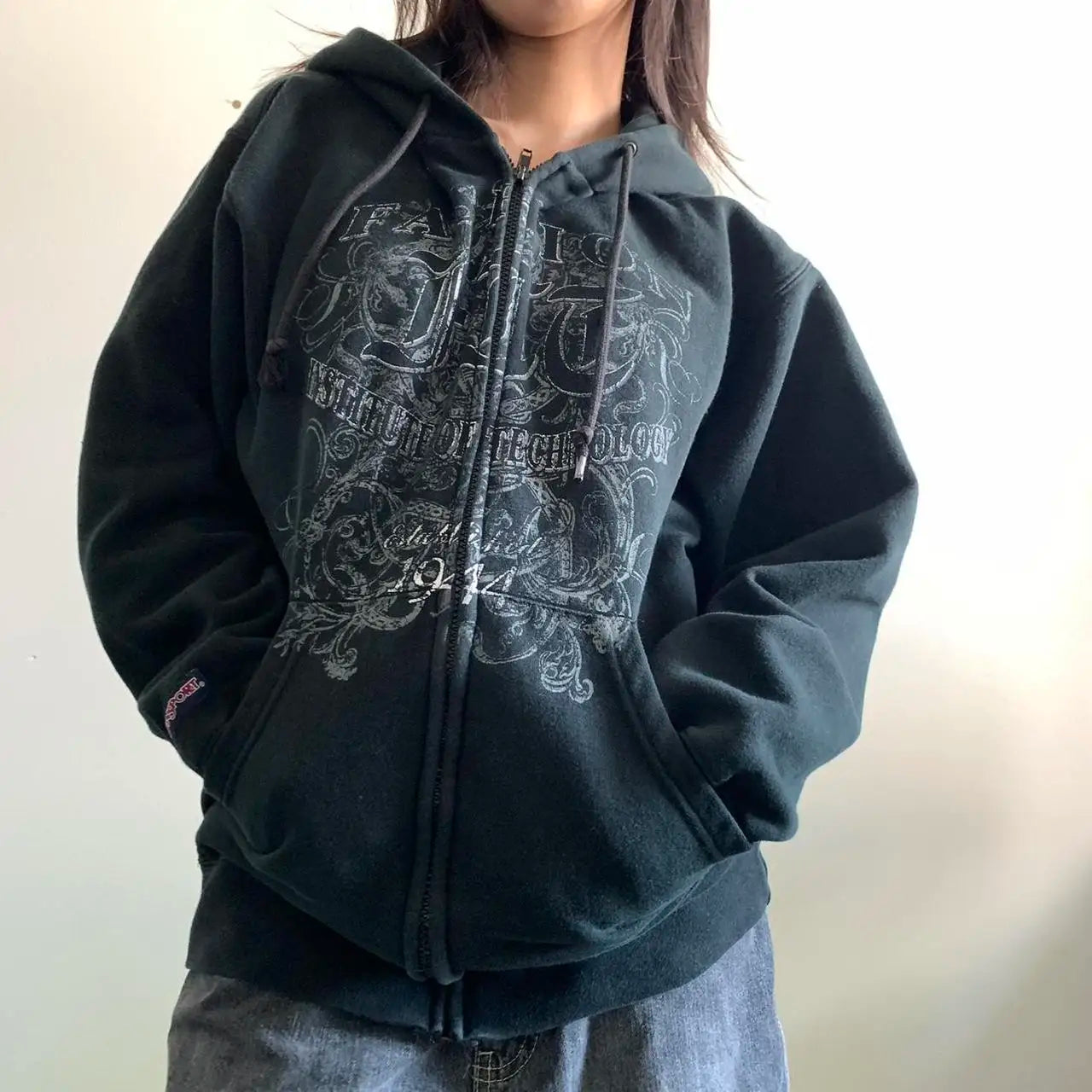 Crazy Deal Casual Graphic Aesthetic Zip Up Hoodie