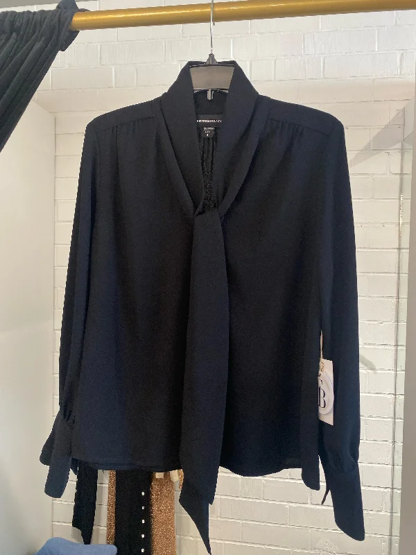 Markdown Madness Tie Neck Top in Black