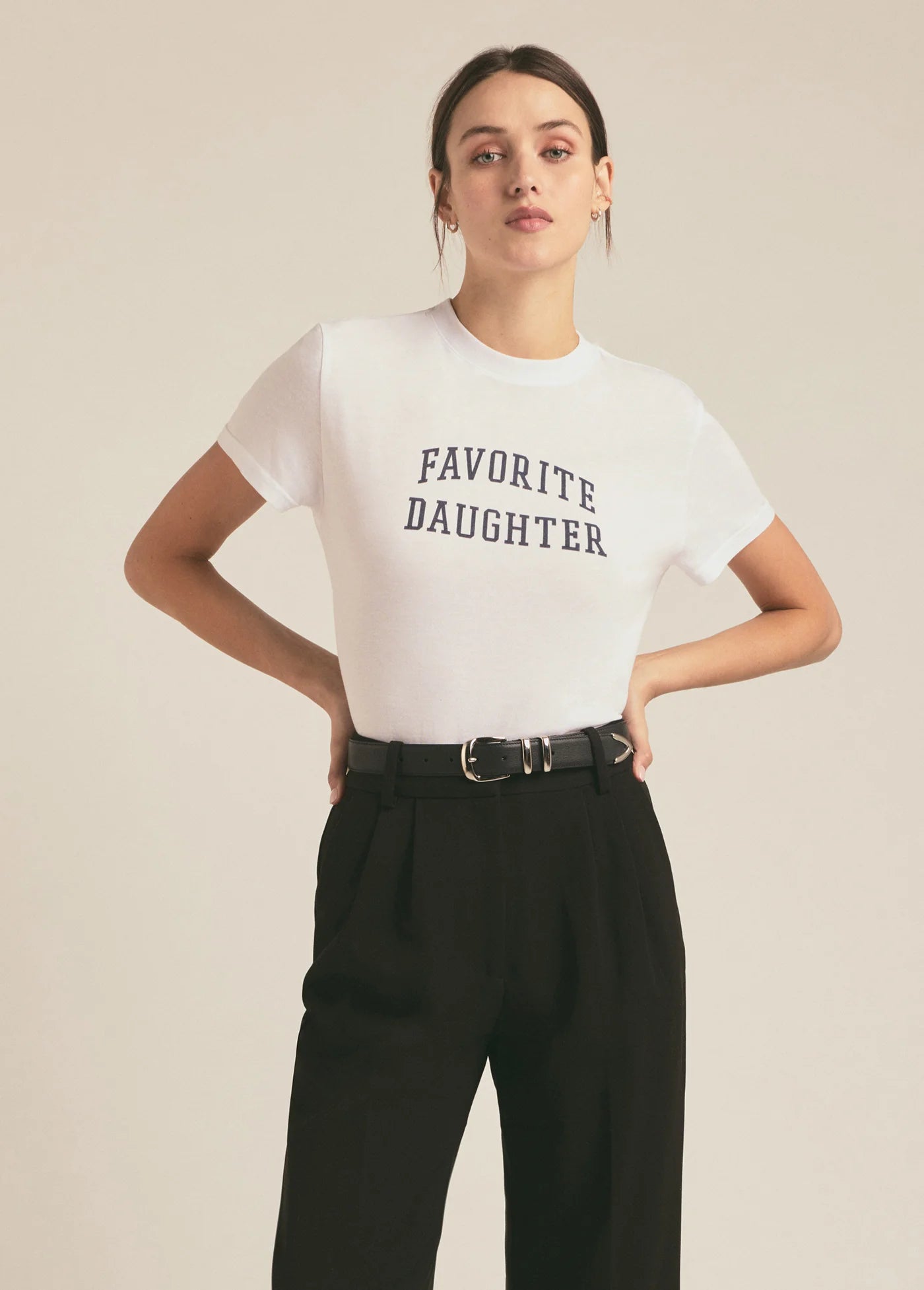 Final Offer Cropped Collegiate Tee ~ White