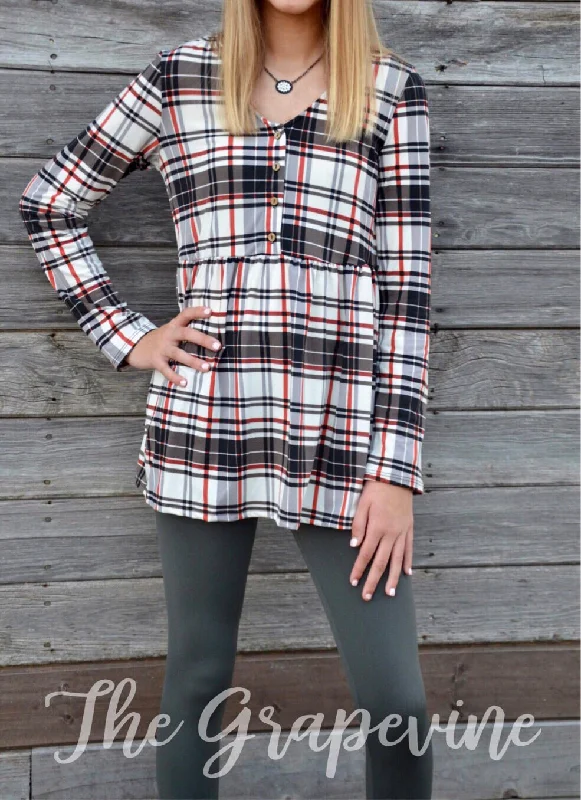 Weekend Specials You Can't Miss Plaid Babydoll Top