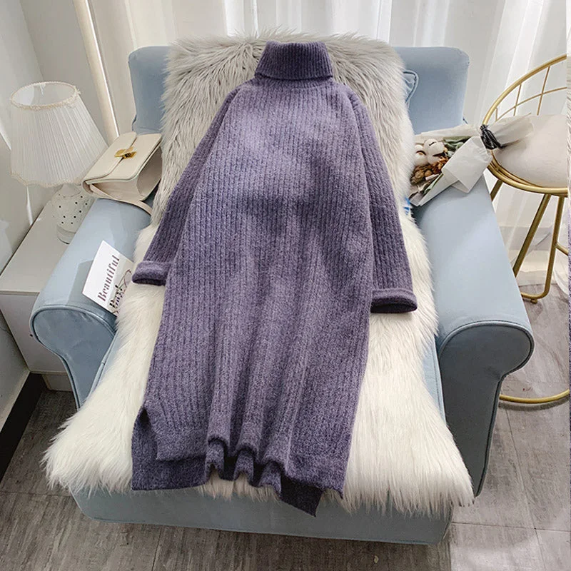 YEAR-End Clearance Medium length sweater women's Korean version loose over the knee  4931